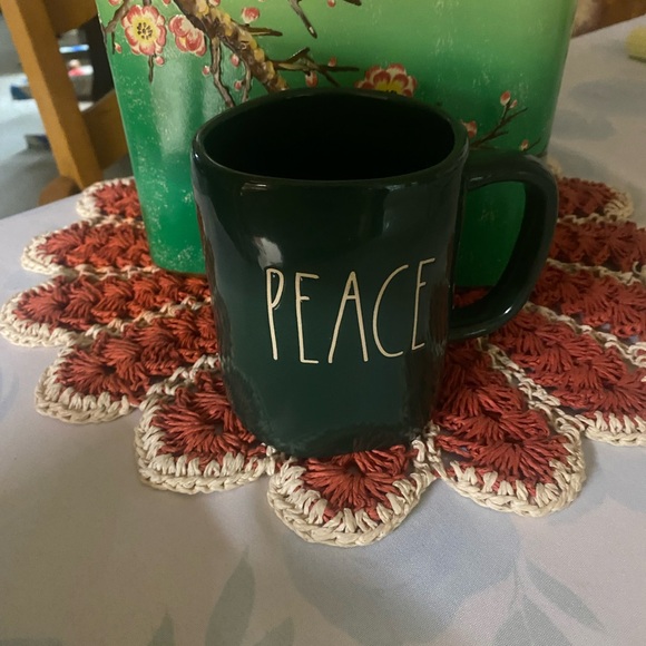 Rae Dunn “PEACE” Ceramic Mug Cup Holiday Green - Picture 9 of 9